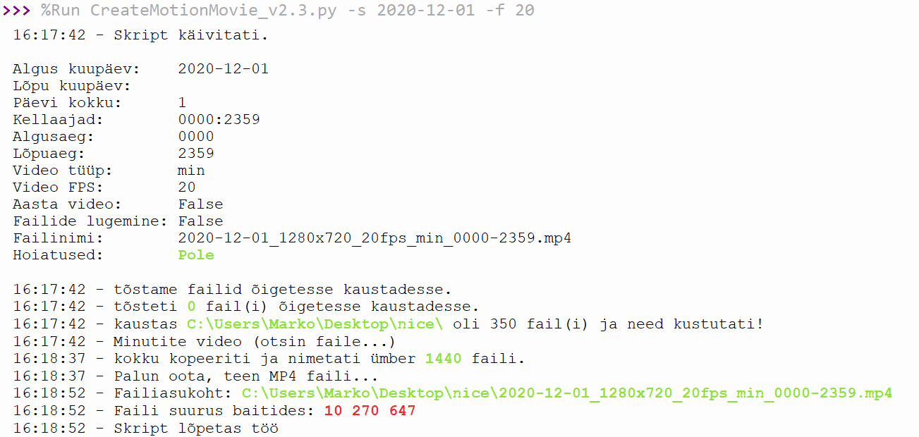 Minutite baasil video tegemine
